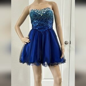 Masquerade Midnight Blue Sequin Gown
